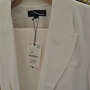 NWT ZARA Off White Linen Pant Suit